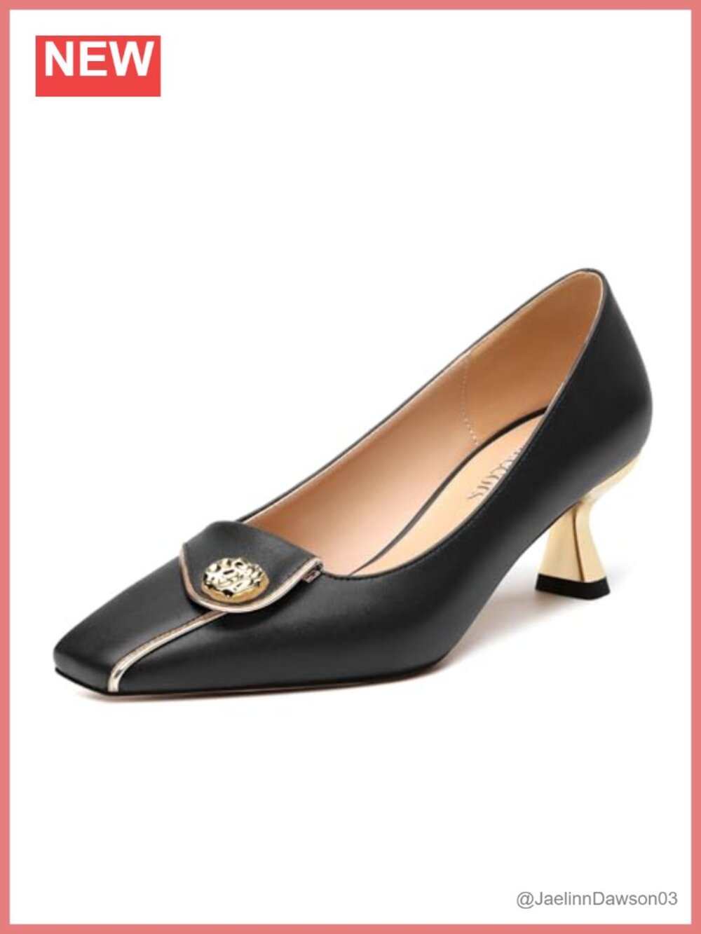 Women's Kitten Heels 2 Inch Square Toe Low Heel Pumps Slip On Work Dress Office